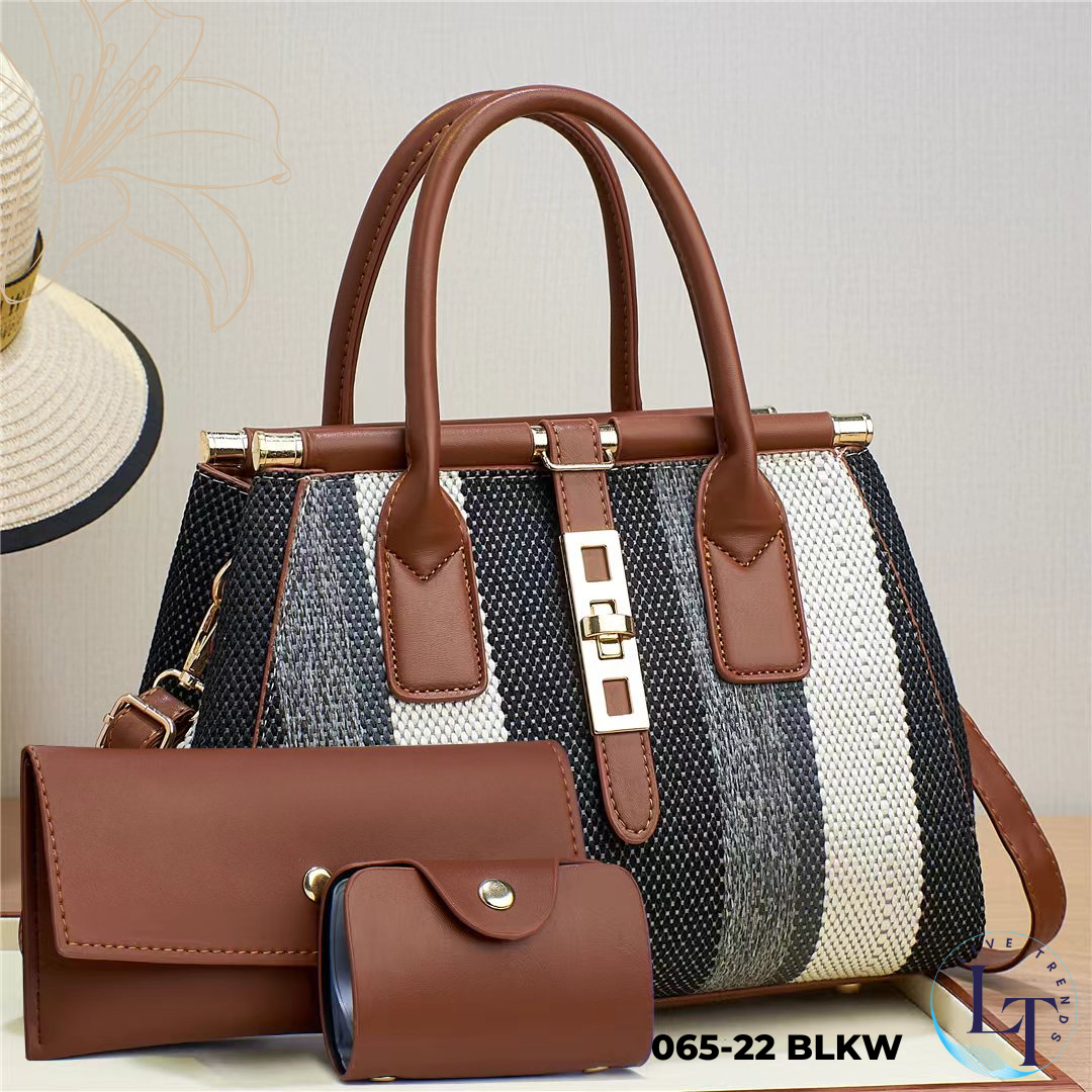 3-in-1 Women's Handbag Set - Large Bag, Small Purse & Card Holder-065-22